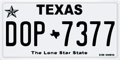 TX license plate DOP7377