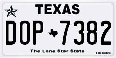 TX license plate DOP7382