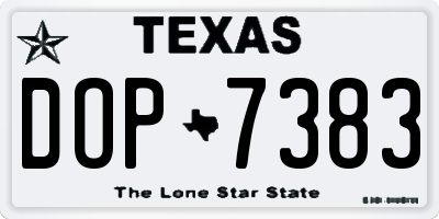 TX license plate DOP7383
