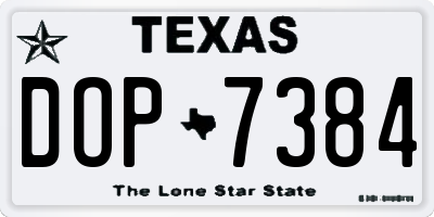 TX license plate DOP7384