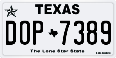 TX license plate DOP7389
