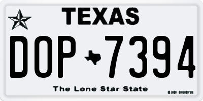 TX license plate DOP7394