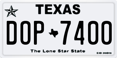 TX license plate DOP7400