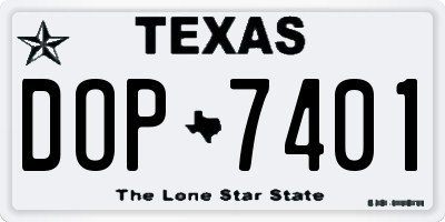 TX license plate DOP7401