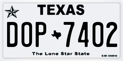 TX license plate DOP7402