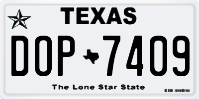 TX license plate DOP7409