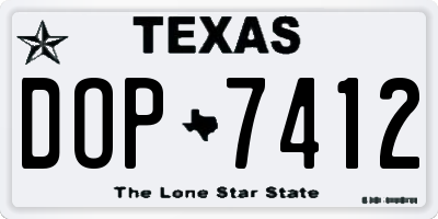 TX license plate DOP7412
