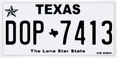TX license plate DOP7413