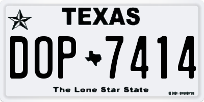 TX license plate DOP7414