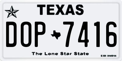 TX license plate DOP7416