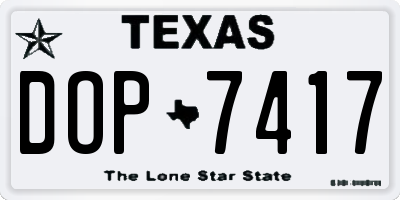TX license plate DOP7417
