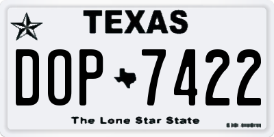TX license plate DOP7422