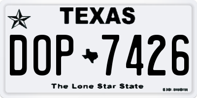 TX license plate DOP7426
