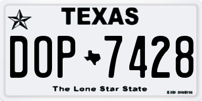 TX license plate DOP7428
