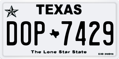 TX license plate DOP7429