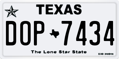 TX license plate DOP7434