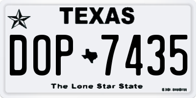 TX license plate DOP7435