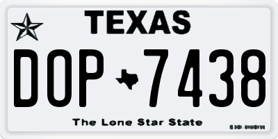 TX license plate DOP7438