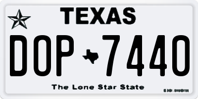 TX license plate DOP7440