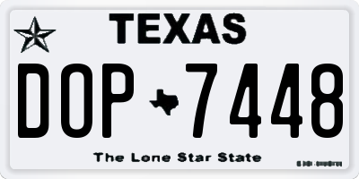 TX license plate DOP7448