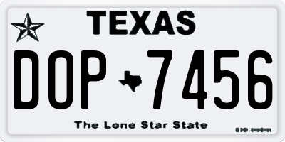TX license plate DOP7456