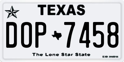 TX license plate DOP7458