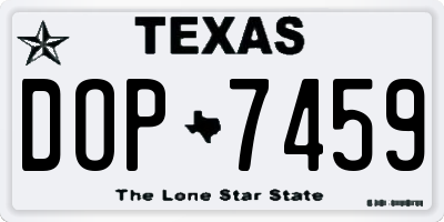 TX license plate DOP7459