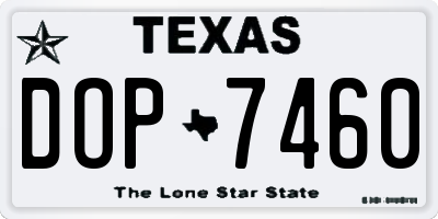 TX license plate DOP7460