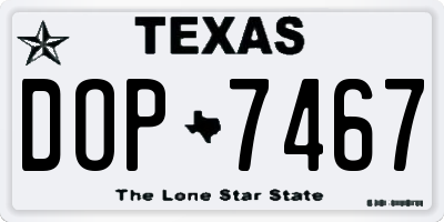 TX license plate DOP7467