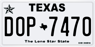 TX license plate DOP7470