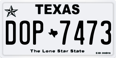 TX license plate DOP7473