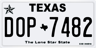TX license plate DOP7482
