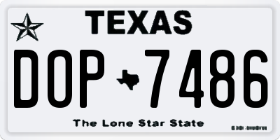 TX license plate DOP7486