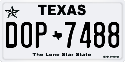 TX license plate DOP7488