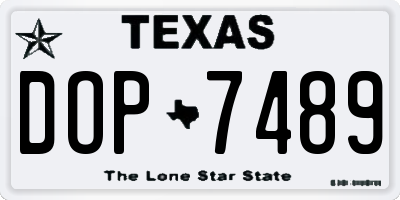 TX license plate DOP7489