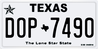TX license plate DOP7490