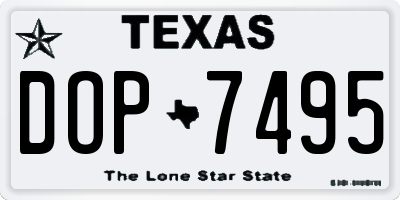 TX license plate DOP7495