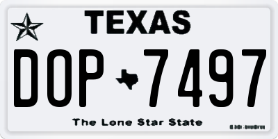 TX license plate DOP7497