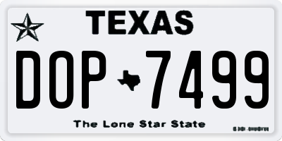 TX license plate DOP7499