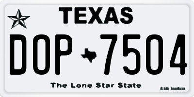 TX license plate DOP7504
