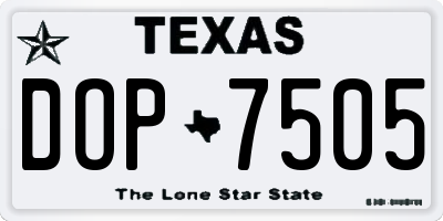 TX license plate DOP7505