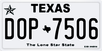 TX license plate DOP7506