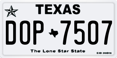 TX license plate DOP7507