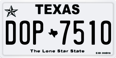 TX license plate DOP7510