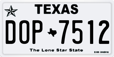 TX license plate DOP7512