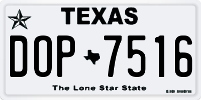 TX license plate DOP7516