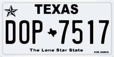 TX license plate DOP7517