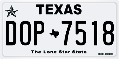 TX license plate DOP7518