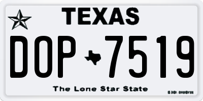 TX license plate DOP7519