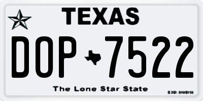 TX license plate DOP7522
